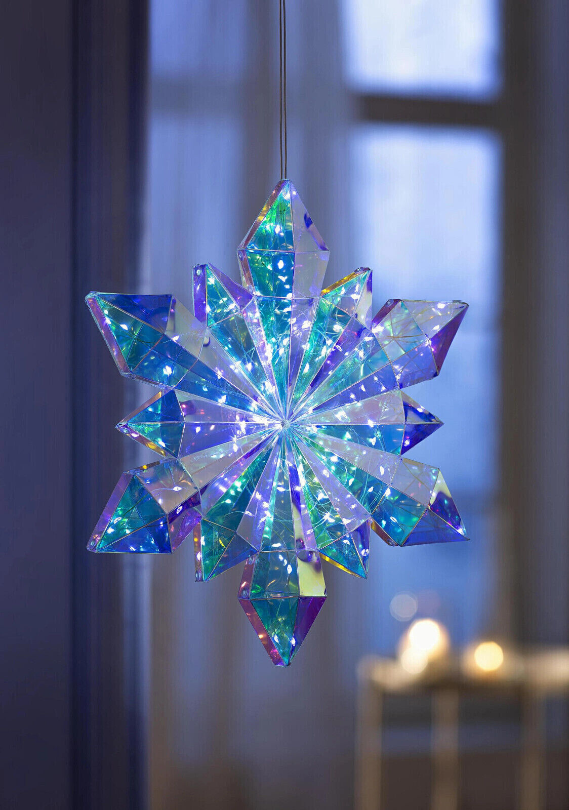 LED-Hängedeko "Rainbow Kristall", 34cm Stern Deko Wohnungsdeko Dekoration LED