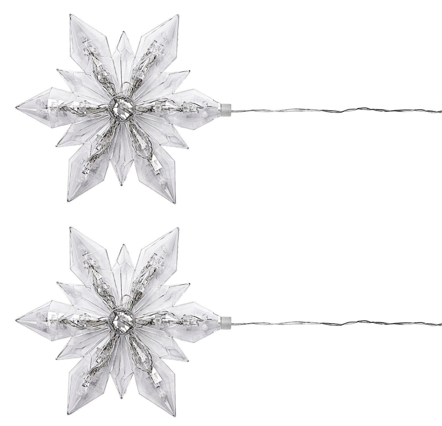 LED-Hängedeko "Eiskristall", 2er-Set Deko Advent Dekoration Weihnachtsdeko LED