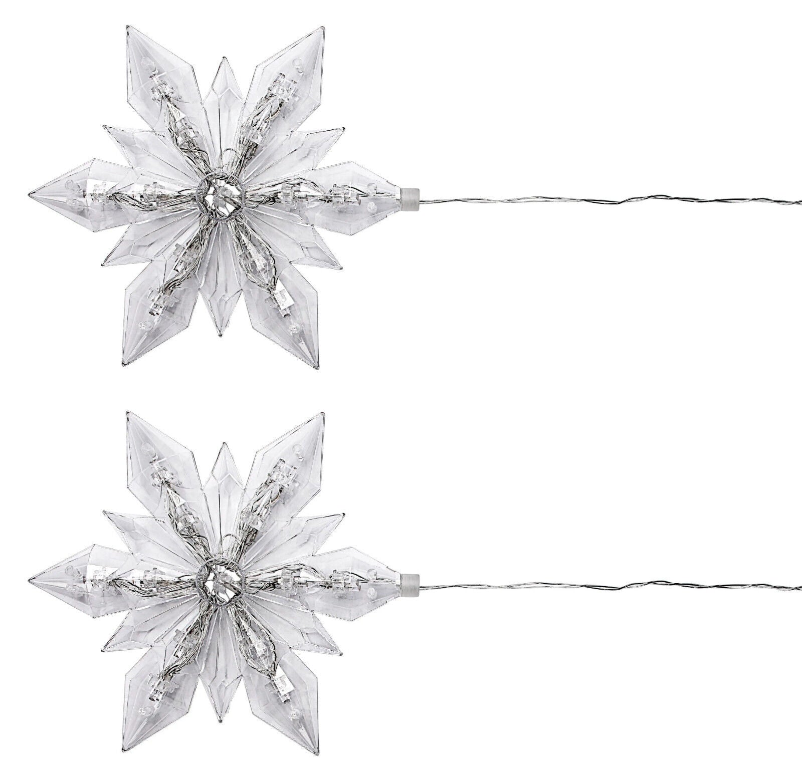 LED-Hängedeko "Eiskristall", 2er-Set Deko Advent Dekoration Weihnachtsdeko LED
