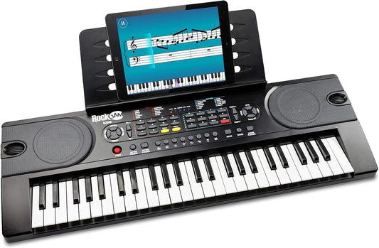 RockJam 49 Key Keyboard Piano with Power Supply, Sheet Music Stand, Piano Note S