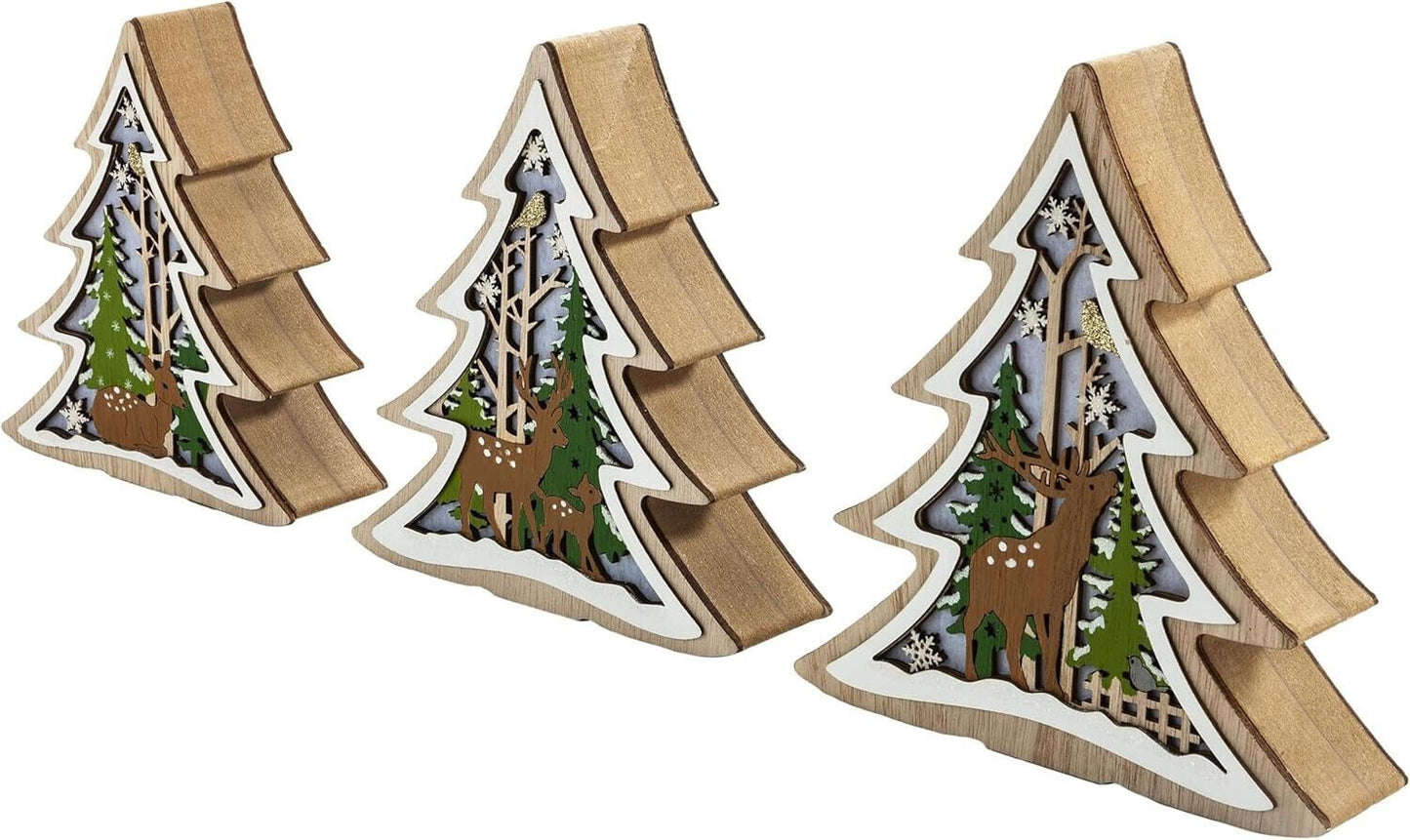 LED-Tannen "Winterwelt" 3er-set