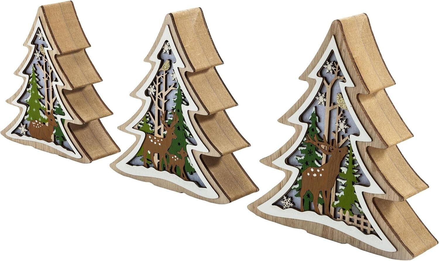 LED-Tannen "Winterwelt" 3er-set