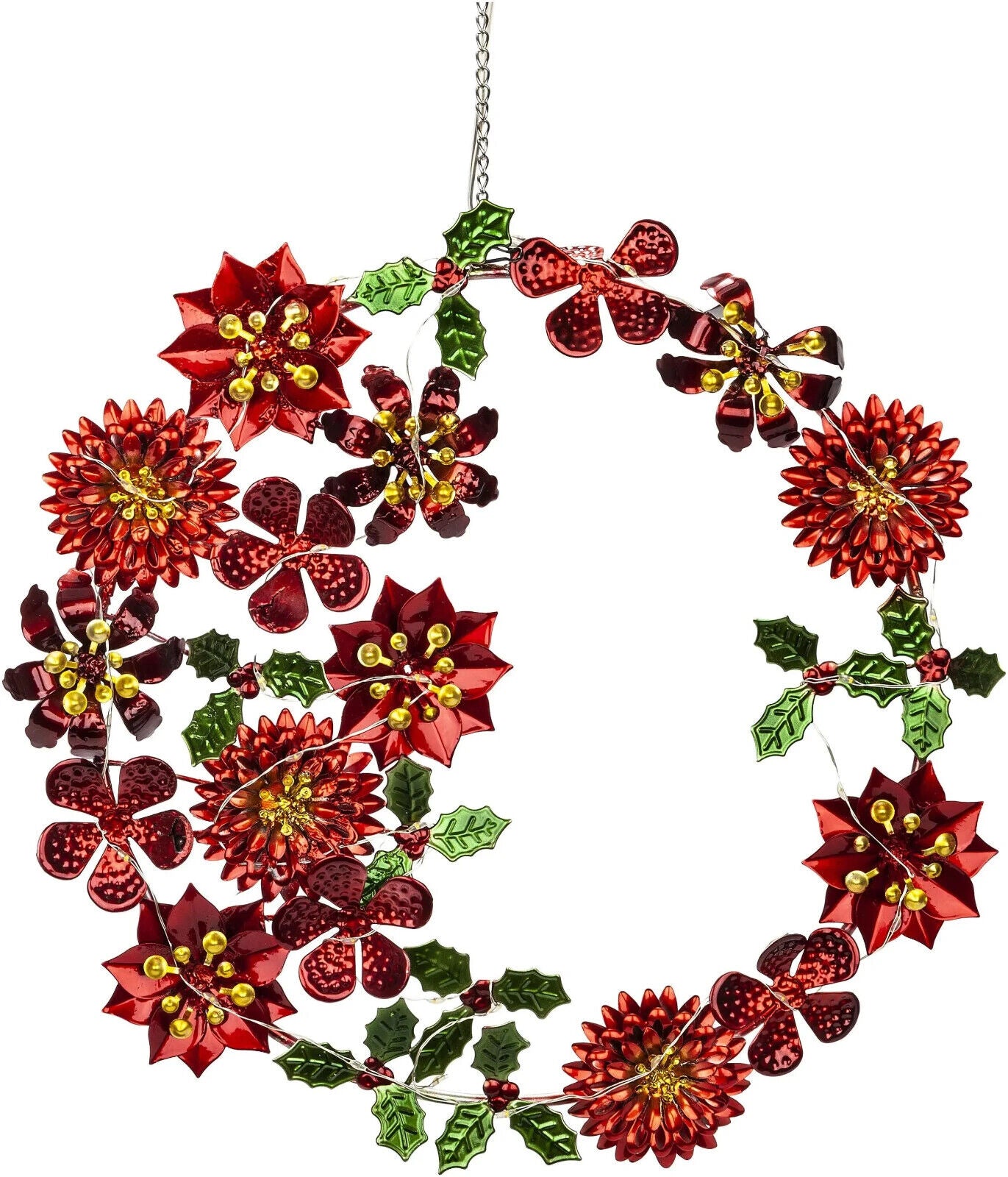 LED-Dekokranz "Winter Flowers" 30 LEDs