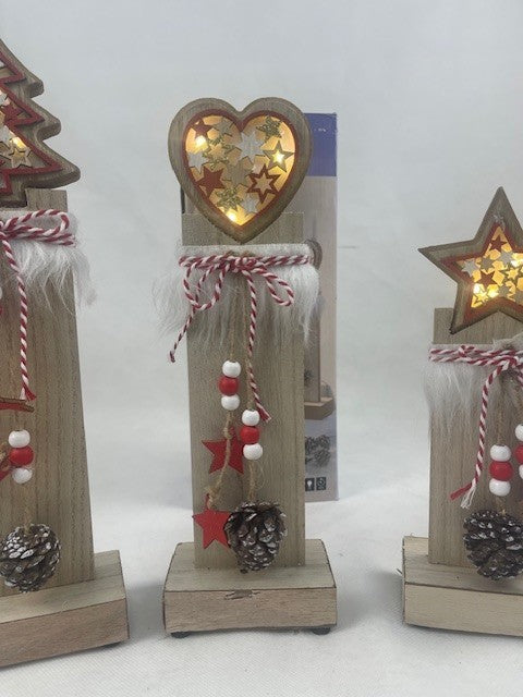 LED-Dekosäulen "Weihnachten" 3er-Set