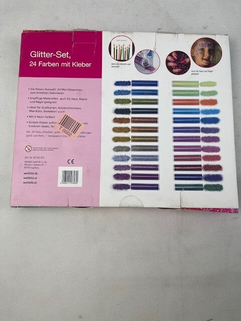 Glitter set 24 farben mit kleber