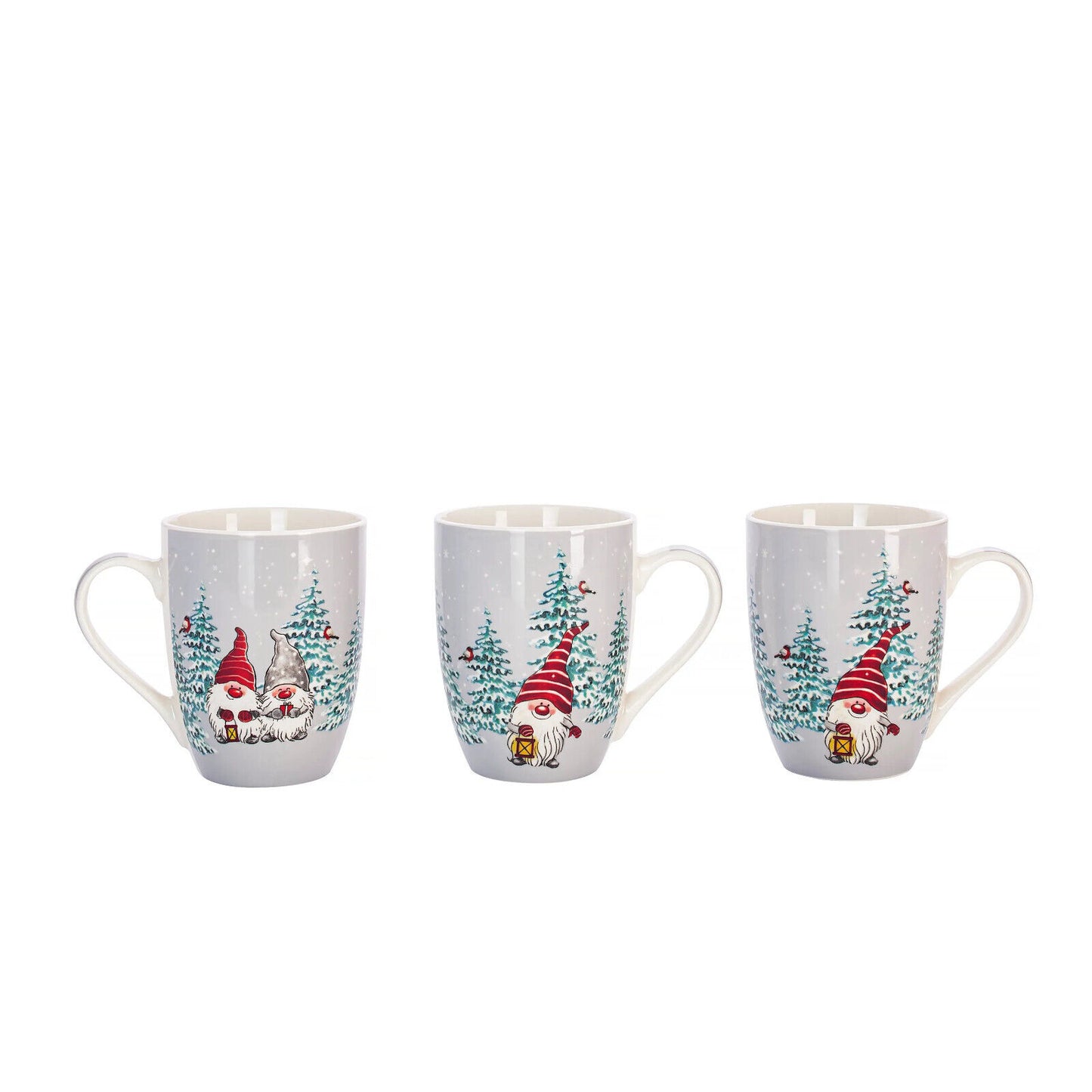 Tasse "Wichtel" 3er-Set 3 Henkeltassen aus Porzellan 340ml Kaffeetassen Teetasse