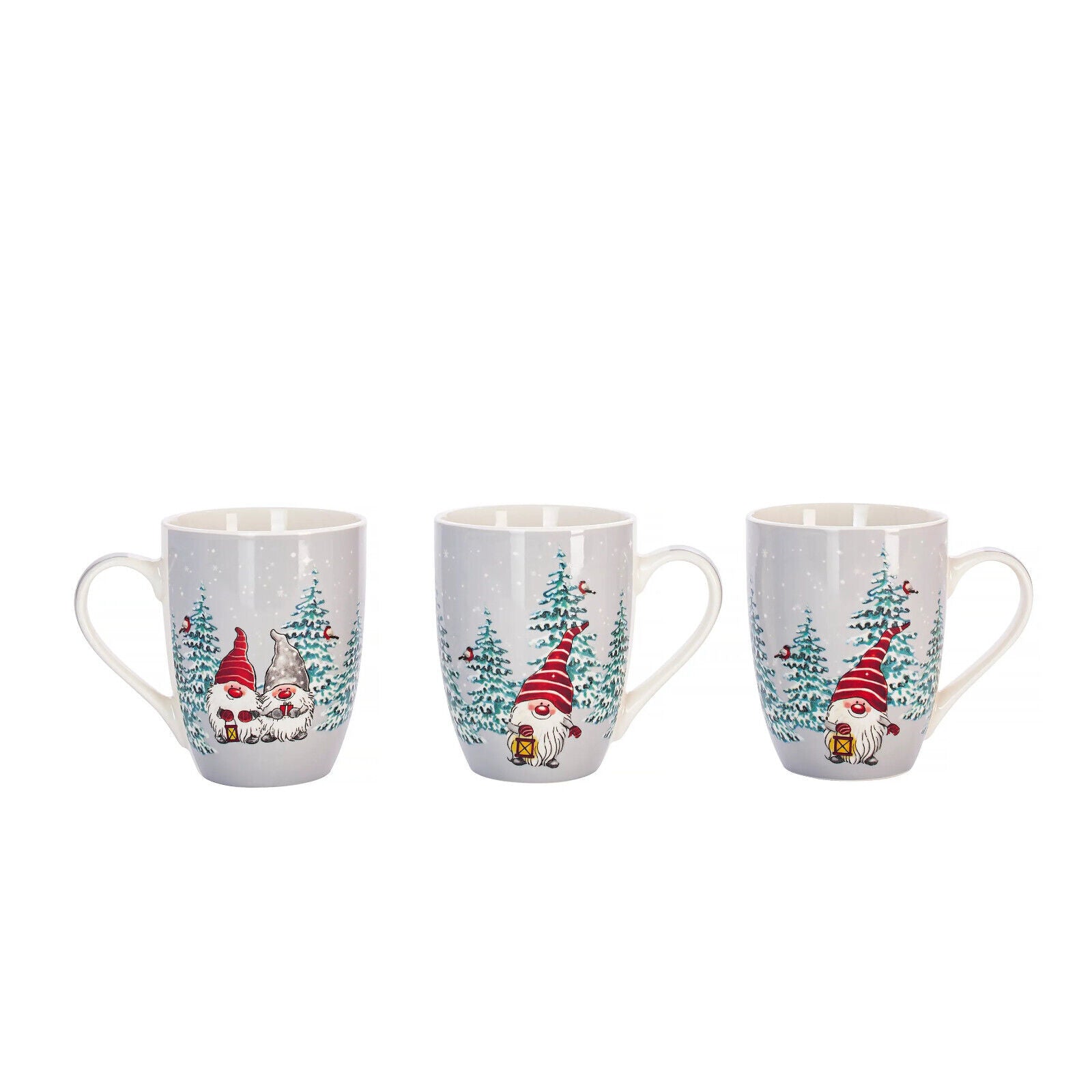 Tasse "Wichtel" 3er-Set 3 Henkeltassen aus Porzellan 340ml Kaffeetassen Teetasse