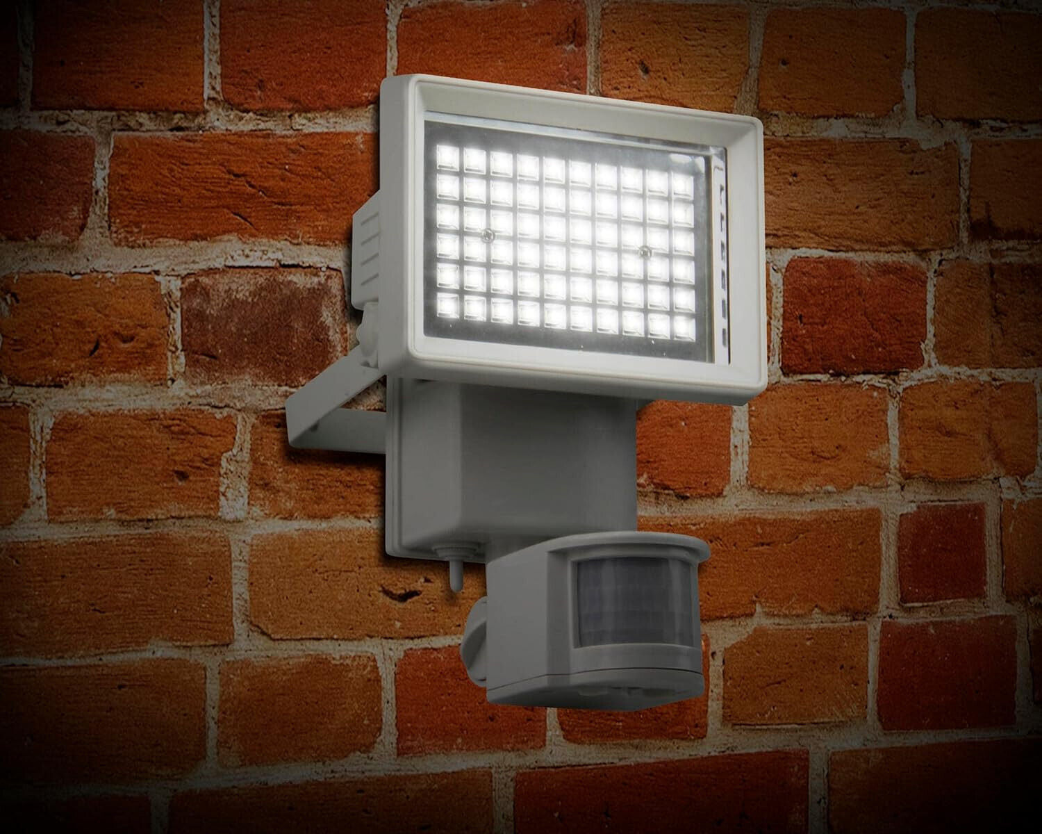 Solar-Wandleuchte 750 Lumen Solar Flutlicht mit Bewegungsmelder 60 LEDs in Grau