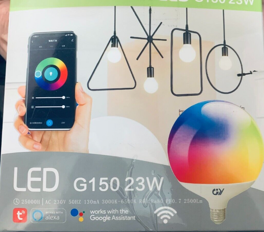 GY Alexa Glühbirne Smart Lampe E27 G120 18W 1800lm,Alexa Zubehör WLAN Leuchtmitt