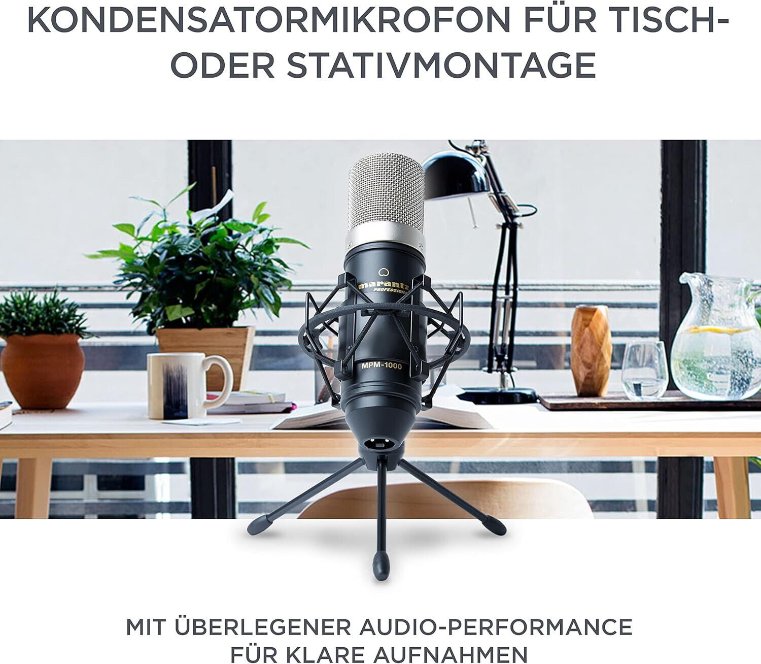 Marantz Professional MPM-1000 -  Kondensatormikrofon mit Pop Schutz Filter