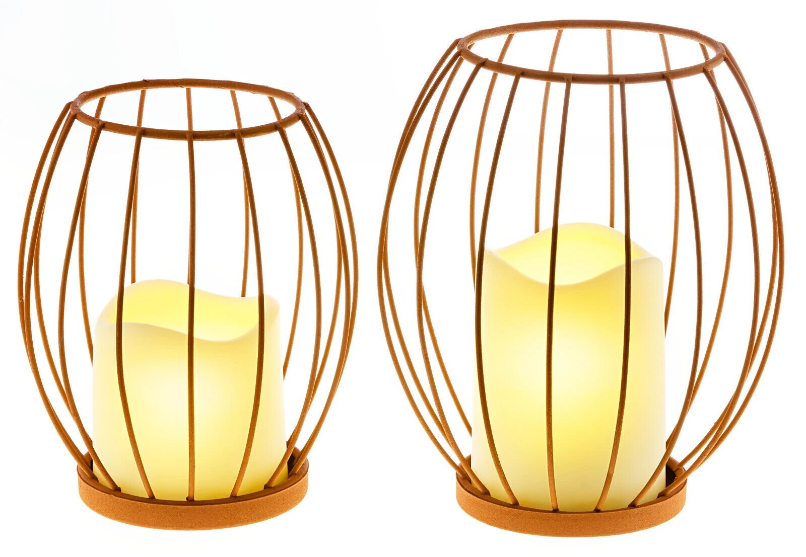Windlichter "Ferro" inkl. LED-Kerzen 2er-Set
