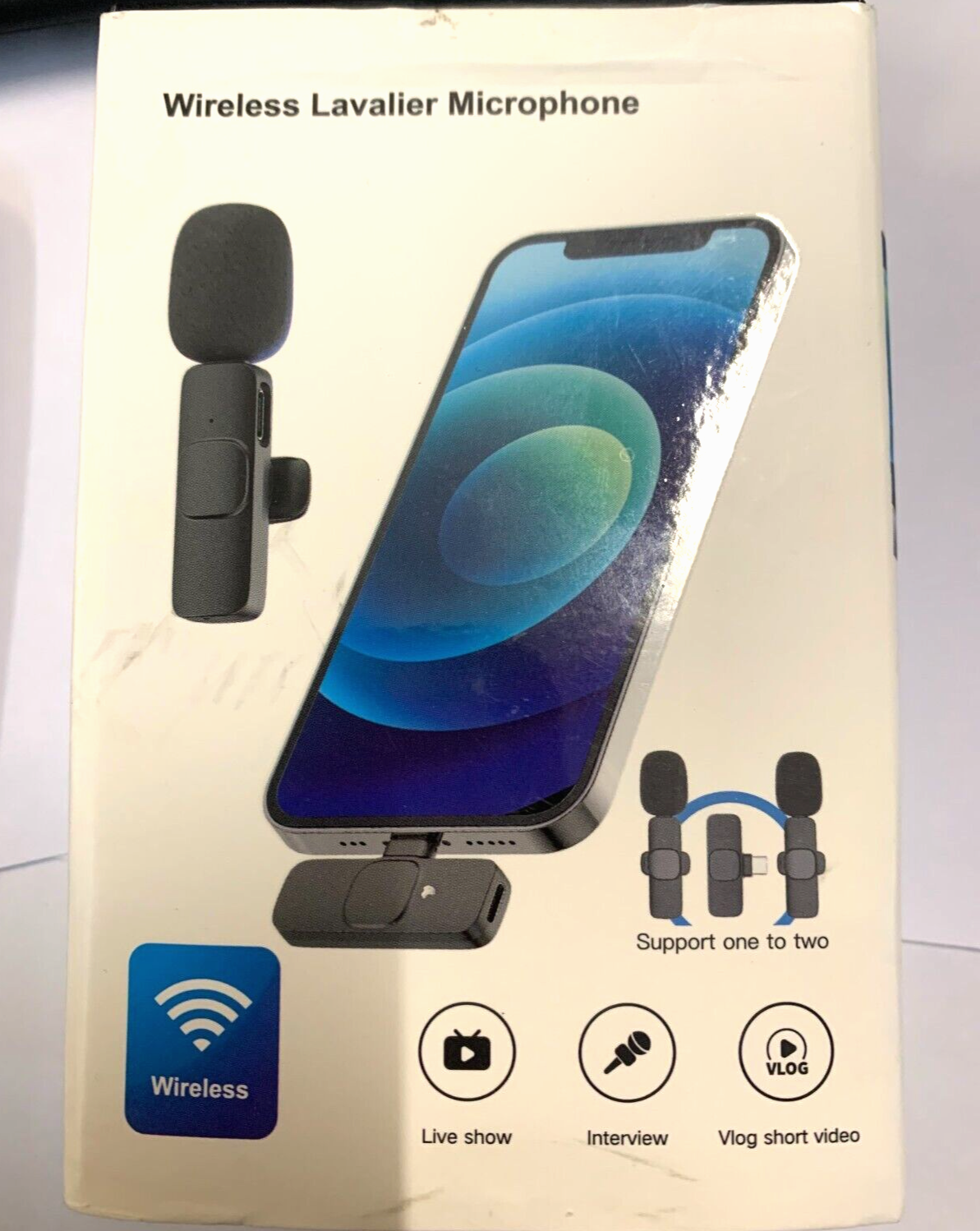 Lavalier Mikrofon Wireless für Android/iPhone/iPad/Laptop,kabelloses Plug-Play M