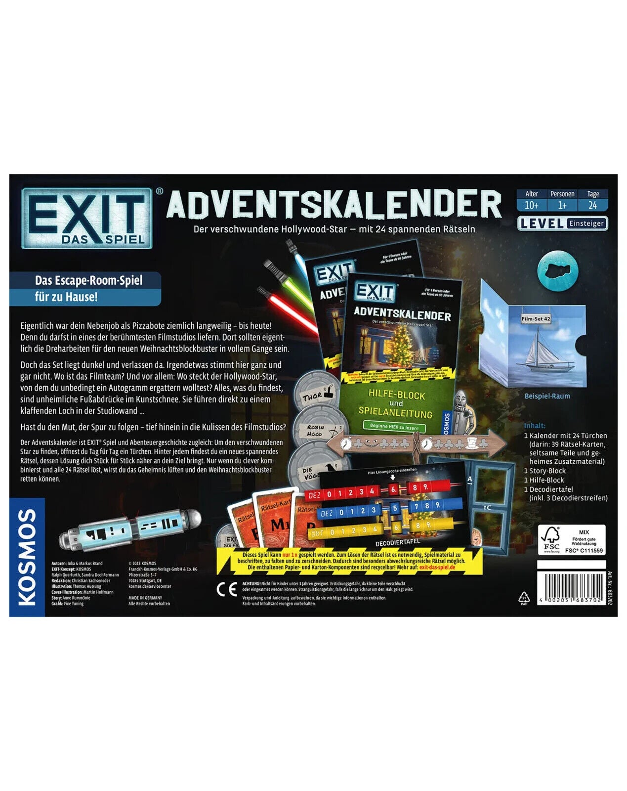 KOSMOS - EXIT - Das Spiel: Adventskalender mit 24 Rätsel (683702)
