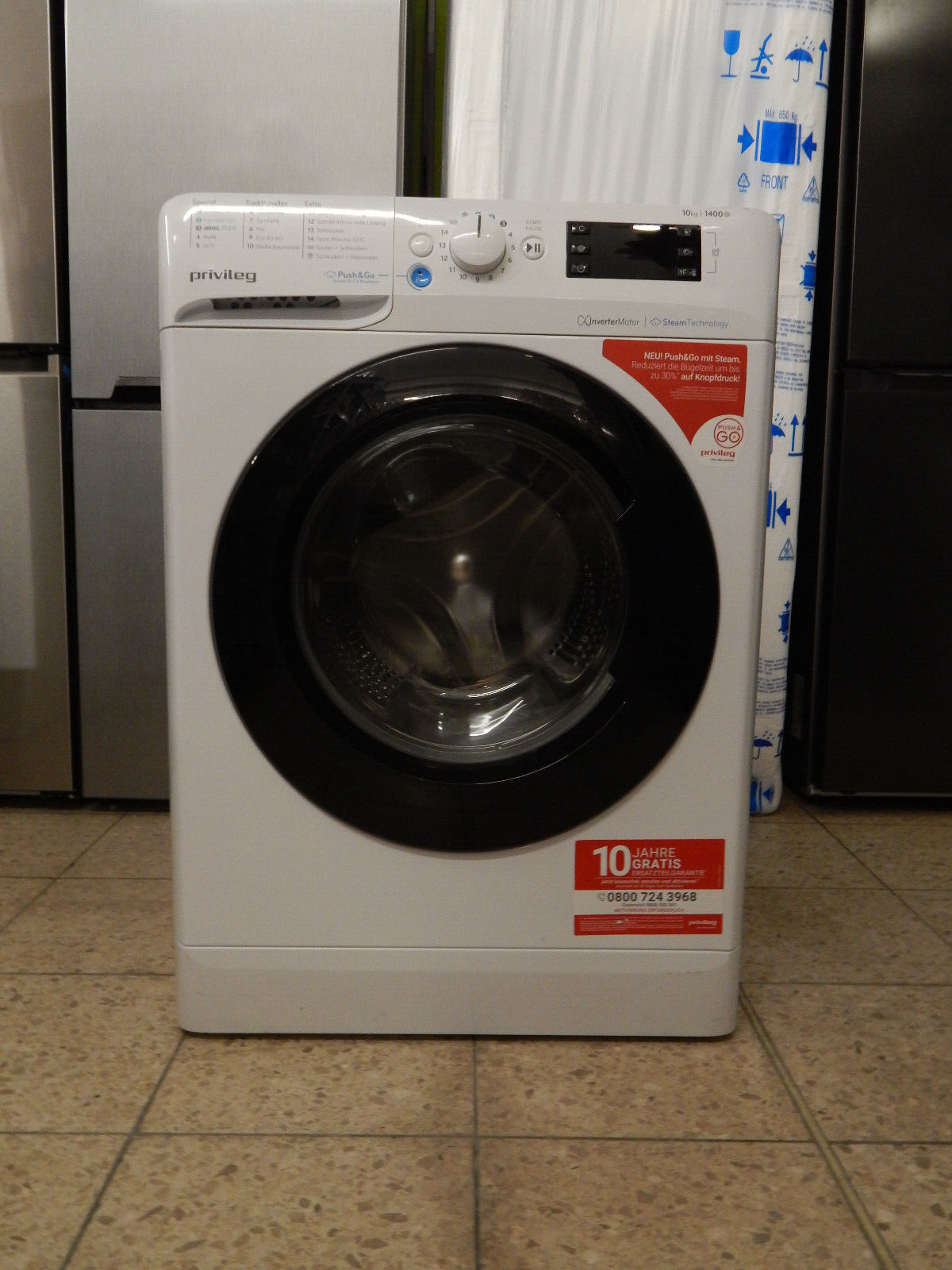 Privileg PWFV X 1073 A Waschmaschine 10kg Dampf-Programme 1400U/min in Weiß