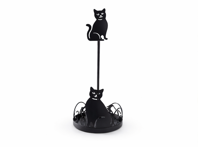 Küchenrollenhalter Katze schwarz Metall stehend Rollenhalter Küche Deko