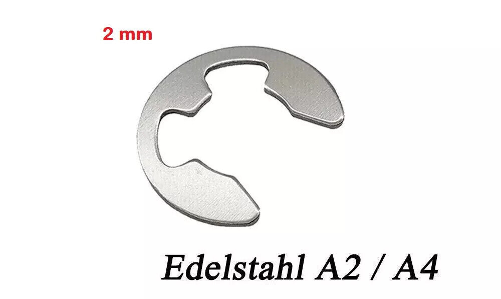E-CLIP Außen Sicherungsring Sprengring für Welle DIN 6799 Edelstahl 1,5mm - 15mm