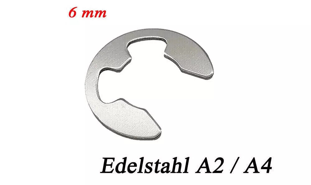 E-CLIP Außen Sicherungsring Sprengring für Welle DIN 6799 Edelstahl 1,5mm - 15mm
