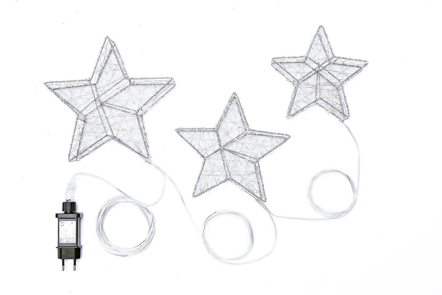 LED-Deko Sterne 3er-Set, 100 LEDs Weihnachtsdeko Advent Dekoration Wohnungsdeko