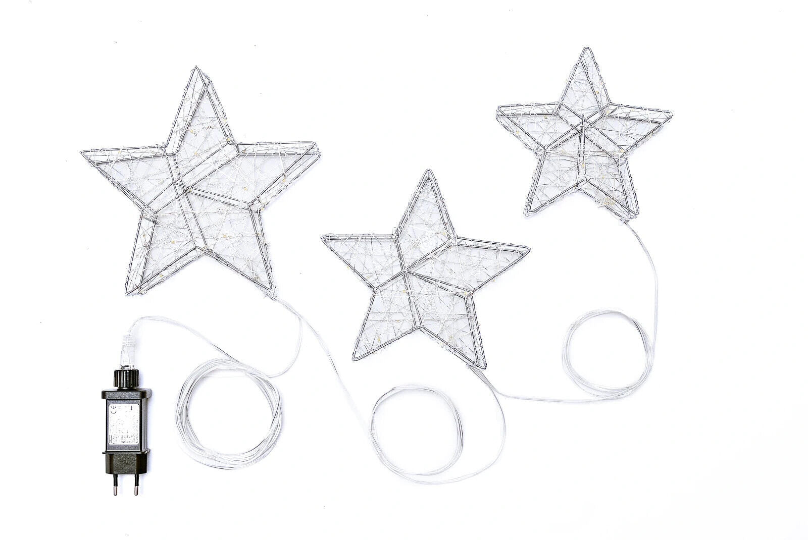 LED-Deko Sterne 3er-Set, 100 LEDs Weihnachtsdeko Advent Dekoration Wohnungsdeko