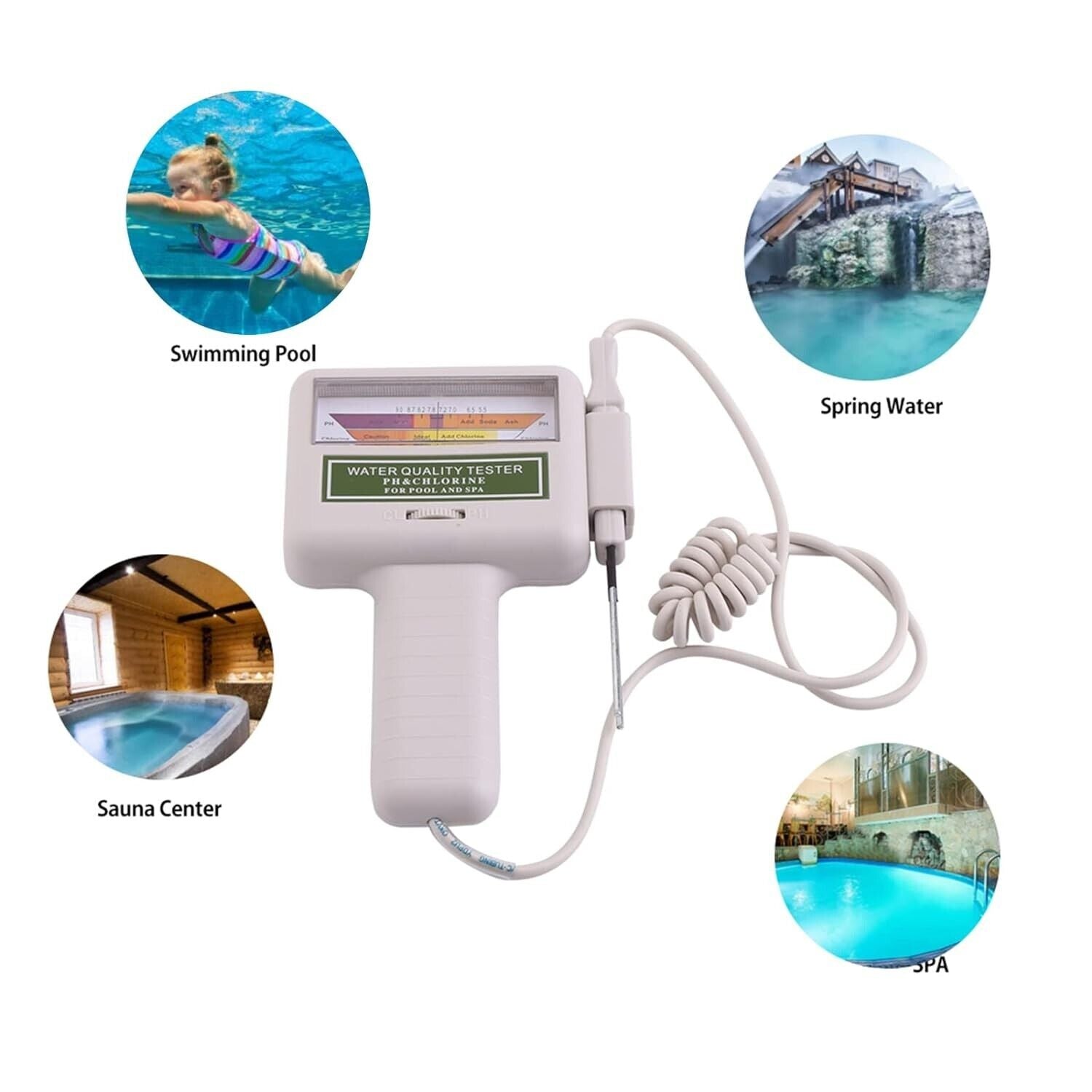 PH Tester Chlor Level Meter Wasserqualitätsmessung Monitor Checker für Schwimmba