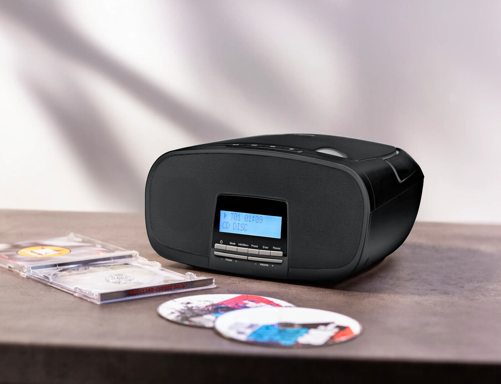 Boombox DAB+/FM mit CD-Player DAB+ CD Radio Küchenradio in Schwarz