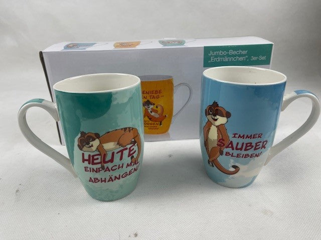Jumbo-Becher "Erdmännchen", 2er-Set