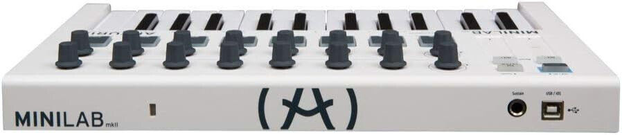 Arturia - MiniLab MkII - Portable MIDI Controller for Music Production, Weiß