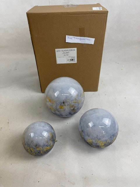 LED-Glaskugeln "GLAM" (B-Ware) 3er-Set