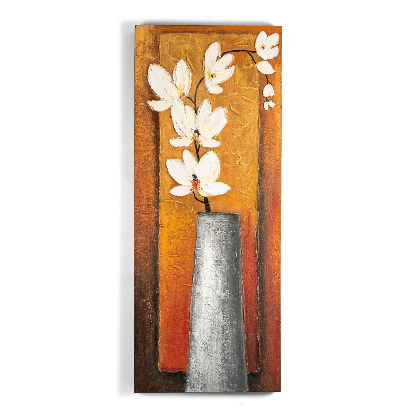 Wandbild "Vase" 40 x 100 cm, handgemalt Wand Deko Wohnungsdeko Dekoration