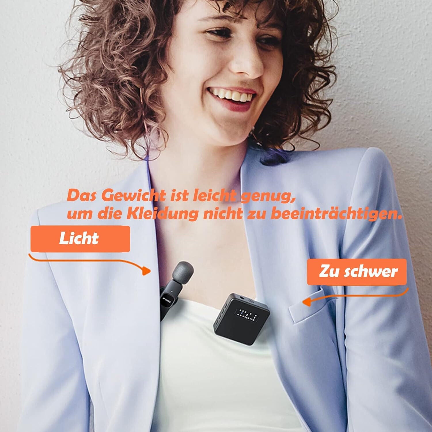 Wireless Lavalier Mikrofon für iPhone Ansteckmikrofon Kabellos Microphone USB-C