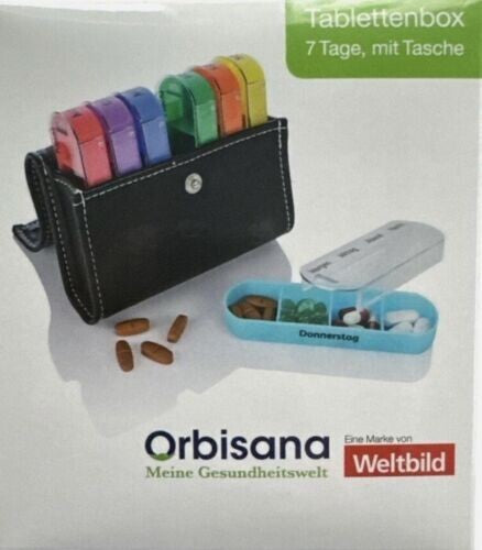 Orbisana Tablettenbox 7 Tage je 4 Fächer mit Tasche