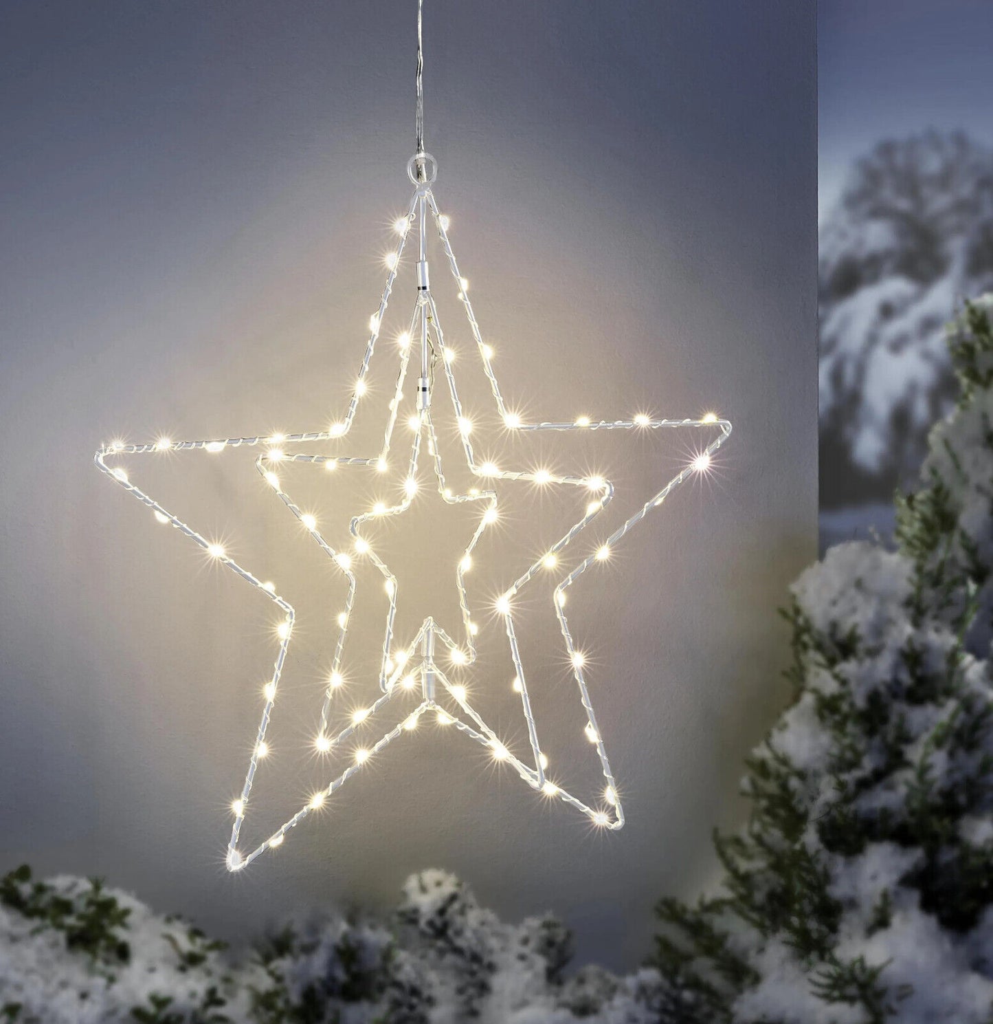 LED-Deko Stern-Mobile, 56 cm Hängedeko Advent Deko Weichnachten Dekoration Stern