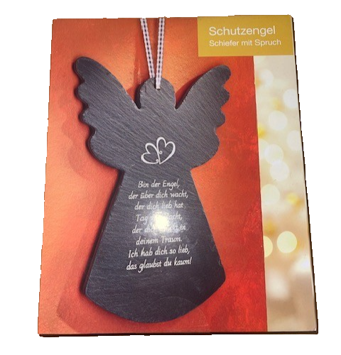 Schutzengel Schiefer mit Spruch