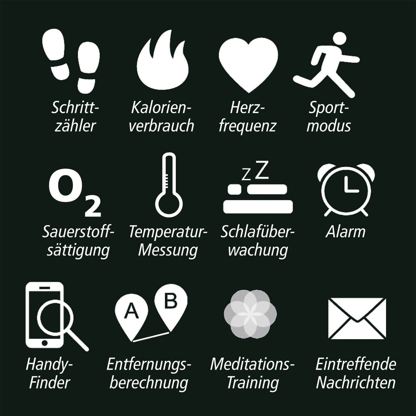 Fitnesstracker "Deluxe" Fitness-Armband Activity Tracker Aktivitätstracker