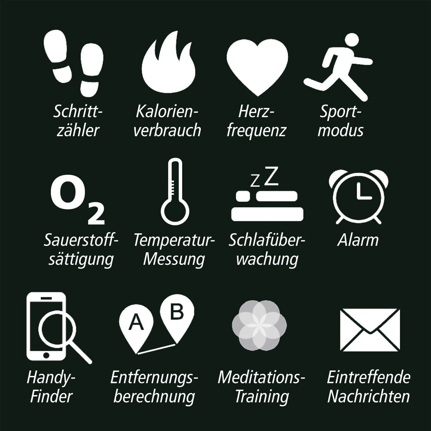 Fitnesstracker "Deluxe" Fitness-Armband Activity Tracker Aktivitätstracker
