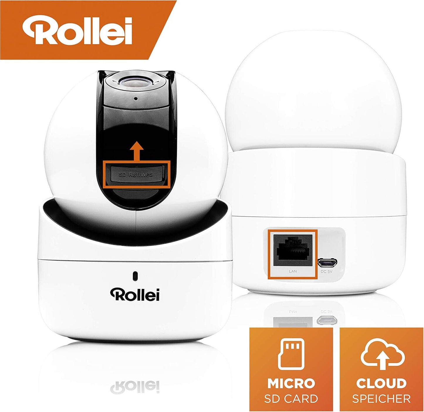 Rollei SafetyCam 100 Kamera Überwachungskamera Sicherheitskamera in Weiß