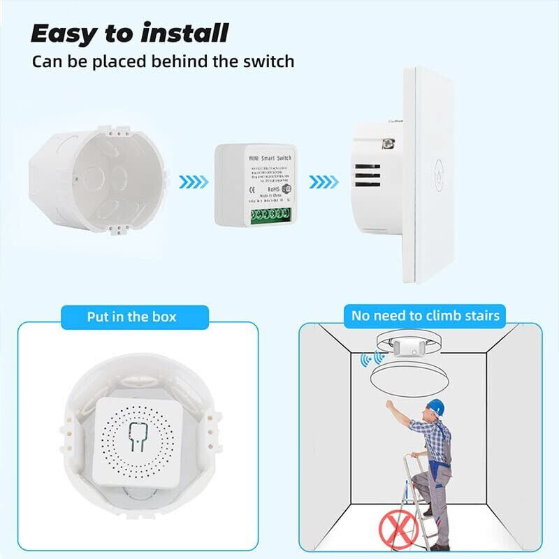 WiFi Smart Switch 16A Kompatibel mit Google Home, Alexa, Tuya, SmartLife, Smart