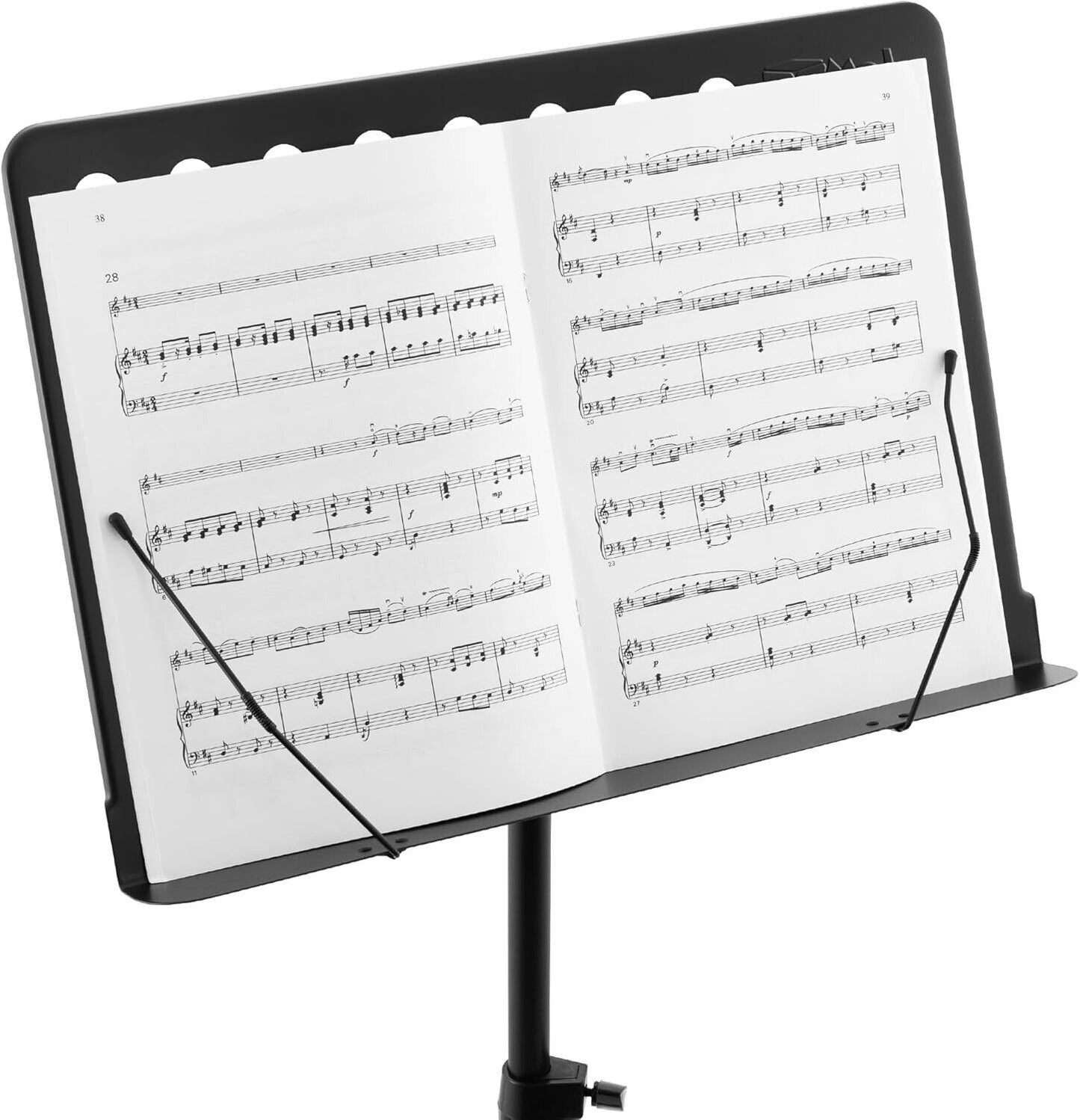 TIGER MUS27-BK Orchestet-Notenpult mit Seitenhalter, Höhe und Winkel verstellbar