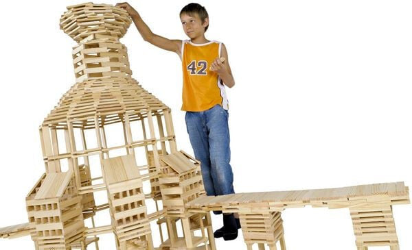 KAPLA Holzbaukasten - 250 Stück Geschicklichkeit Spielzeug Holzbaussteine