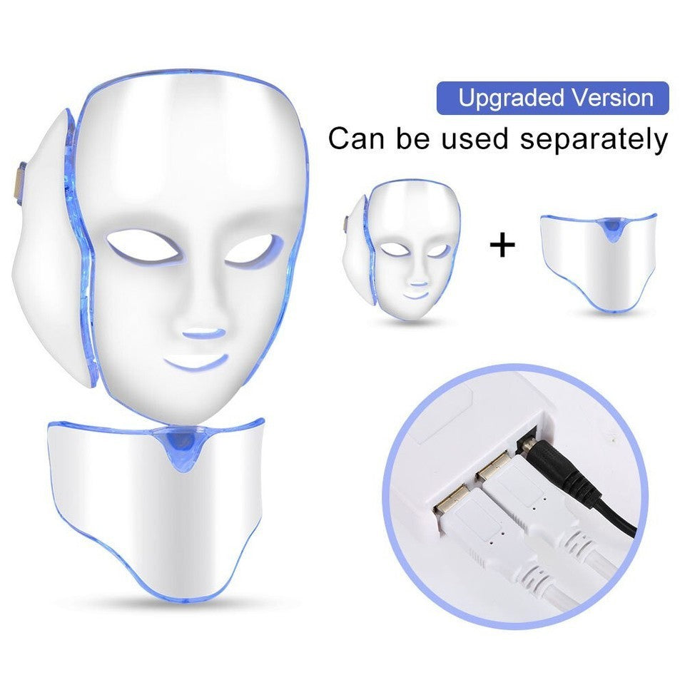 LED Gesichtsmaske, 7-farbige klare Anti-Aging Gesichtsmaske, zielt auf Akne usw.