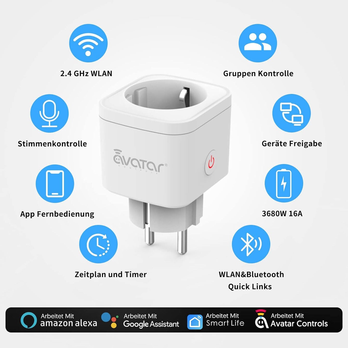 WLAN Steckdose, Alexa Smart Steckdose 4Er Pack, Alexa Zubehör Lichtschalter Smar