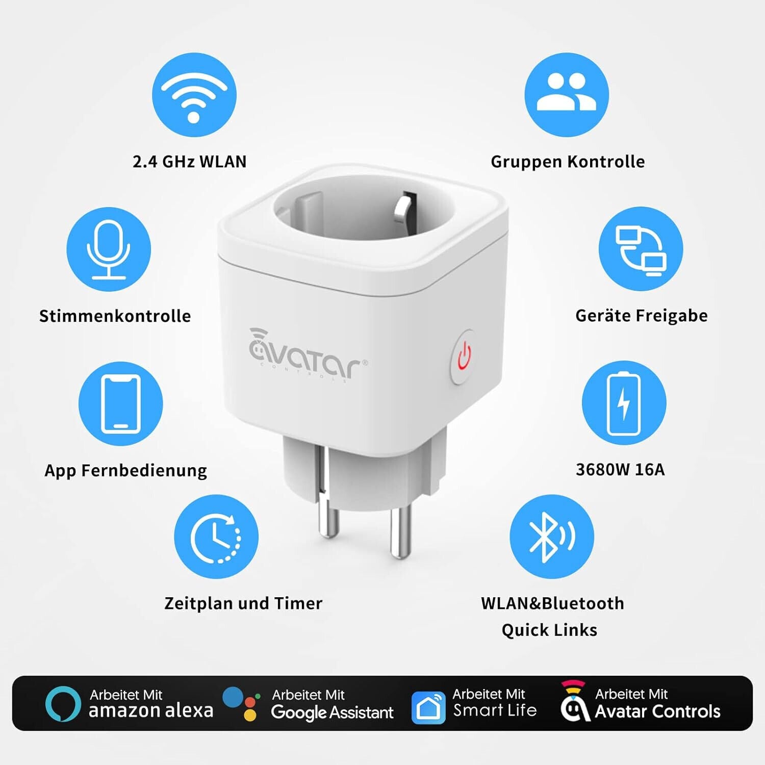 WLAN Steckdose, Alexa Smart Steckdose 4Er Pack, Alexa Zubehör Lichtschalter Smar