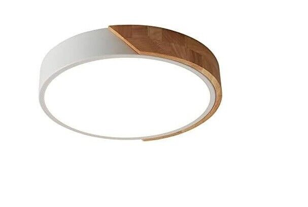 Schindora LED-Deckenleuchte 24W Neutralweiß 4500K 1600LM, Innen Holz Runde Moder