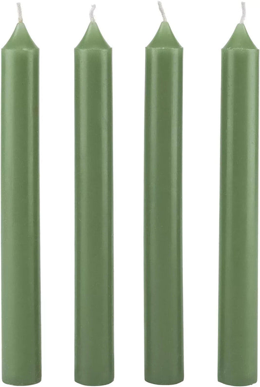Stabkerzen "Classique" 4er-Set, (Farbe: olivgrün)