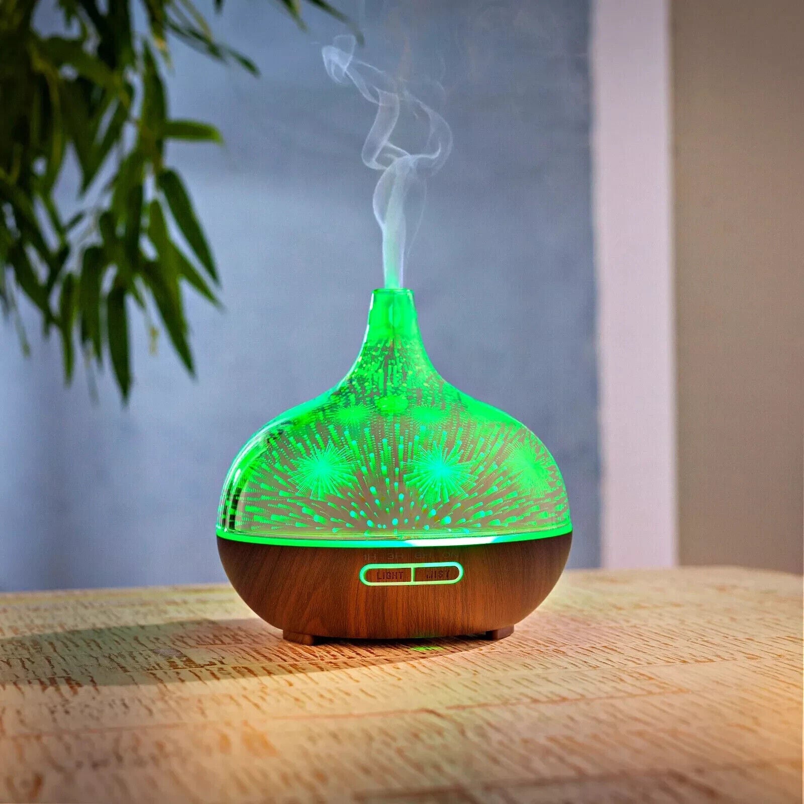 Aroma Diffuser Emotion LED Raumlicht Holz-Optik Farbwechsel