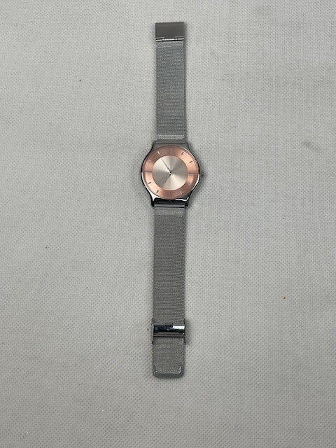 Crystal Blue Damen Uhr (Silber/Rosé) Freizeit Frauen Armbanduhr Elegant, Metall