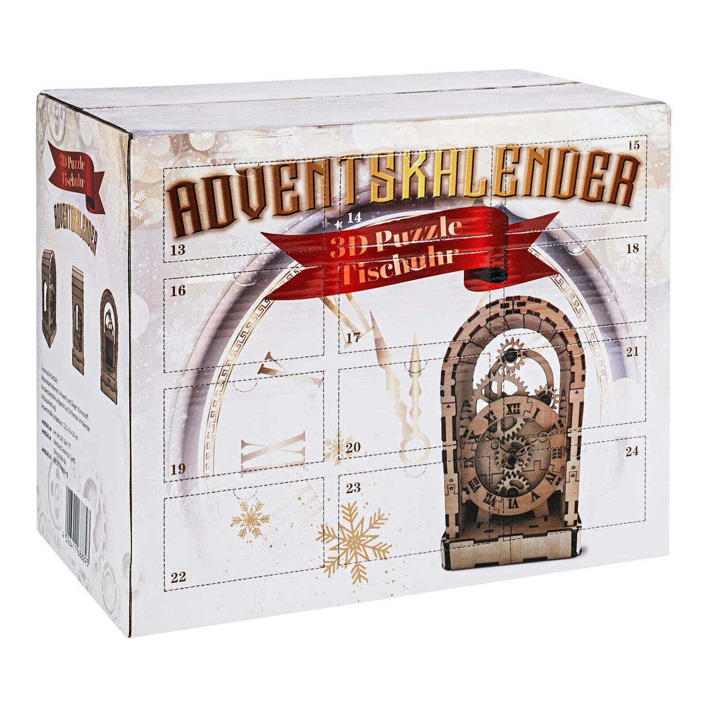 3D Puzzle Adventskalender "Nostalgie Holz-Uhr"