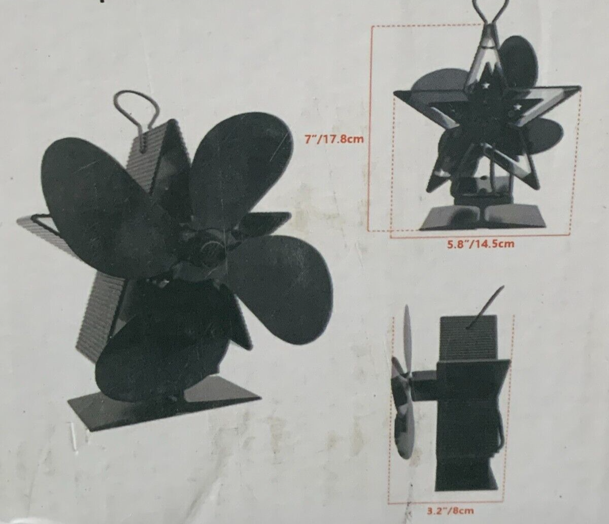 4-Blatt-Kaminventilatorflügel aus Aluminiumlegierung, wärmebetriebener Holzofen-