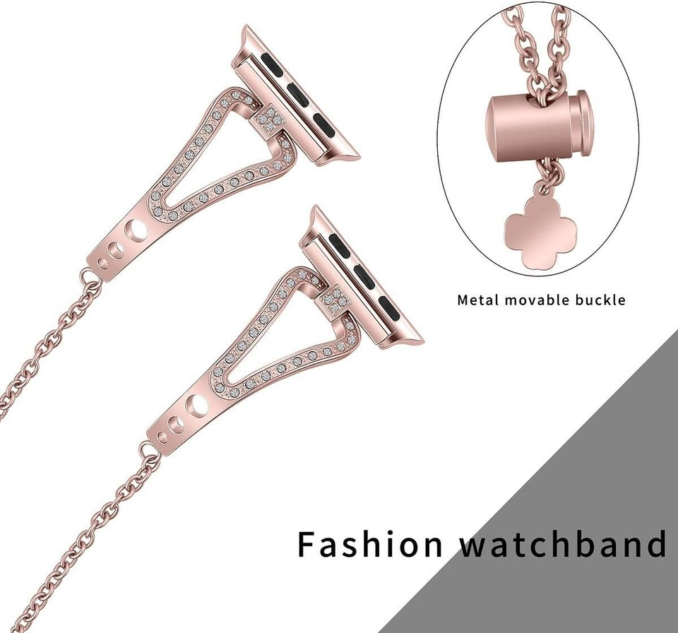Kompatibel mit Apple Watch Armband 40mm Series 4/5/6, Damen Metall Bling Strass