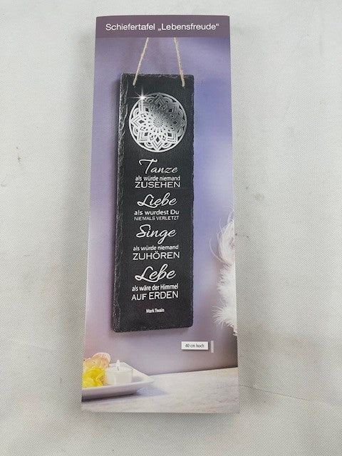Schiefertafel "Lebensfreude"